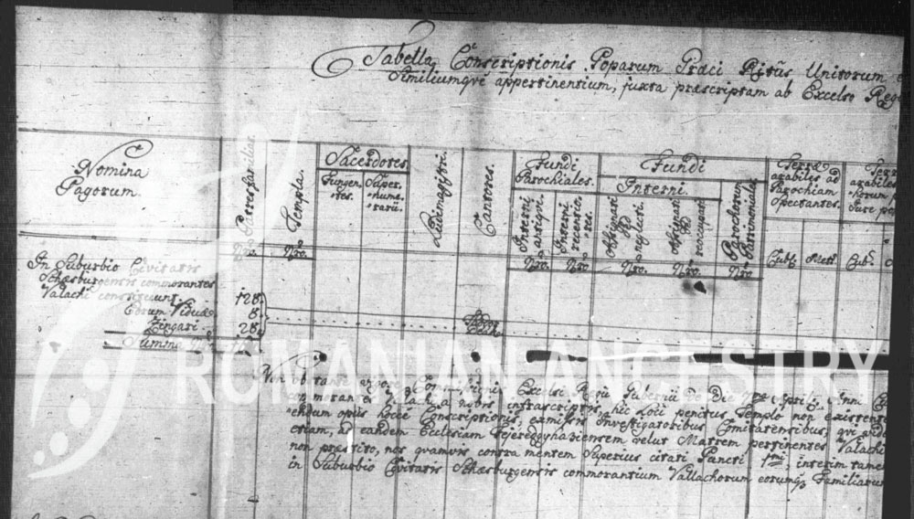 A census from 1755, where they counted the orthodox people in Sighisoara (Schassburg). (The source of the document, Hungarian National Archives)